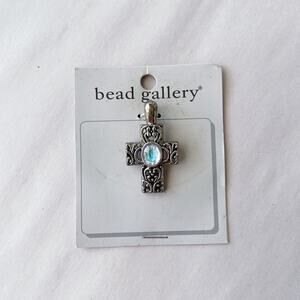 Metal Cross Pendant Bead Gallery Jeweled Jewelry Making Crafting Religious
